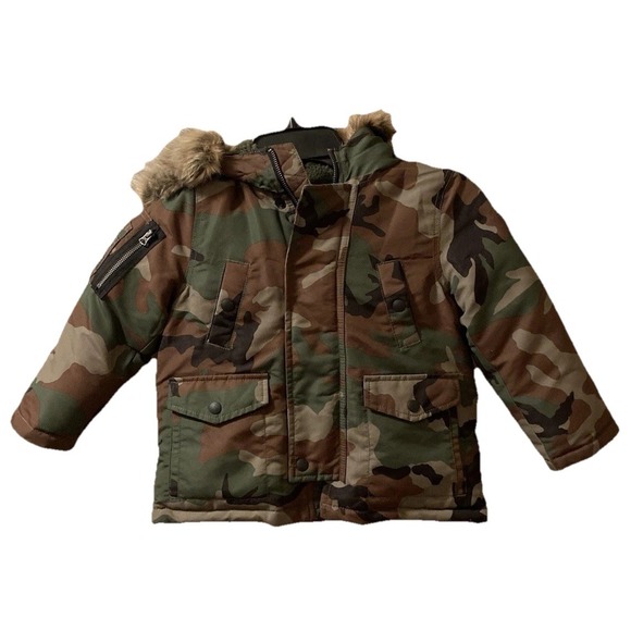 Polo Ralph Lauren Jacket Little Boys Camo Water Resistant Down Parka Green‎ 3T
